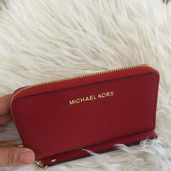 Firm ✨Michael Kors jet set Large flat phone wallet - Picture 7 of 8